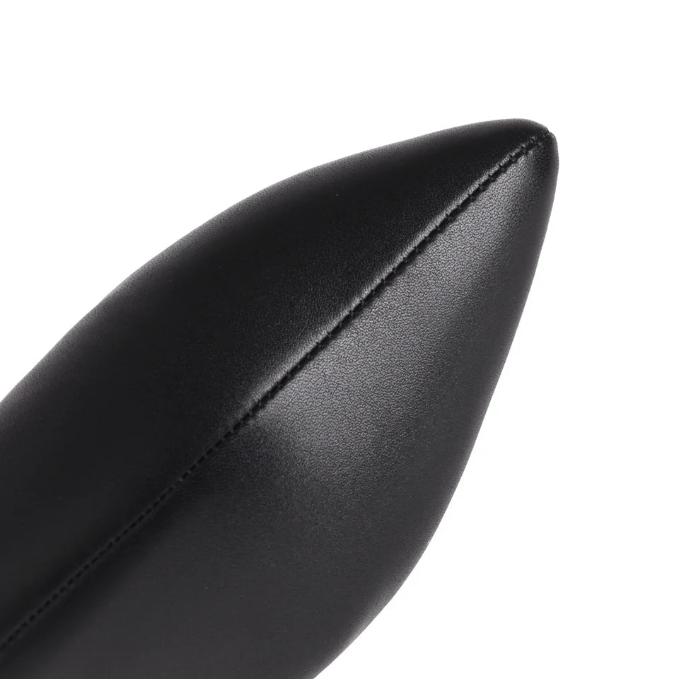 Autumn Winter Women Knee High Boots Chunky Spike Heel Sexy Dress Casual Party Lady Red Black Brown Pointed Toe Zipper Long Boots